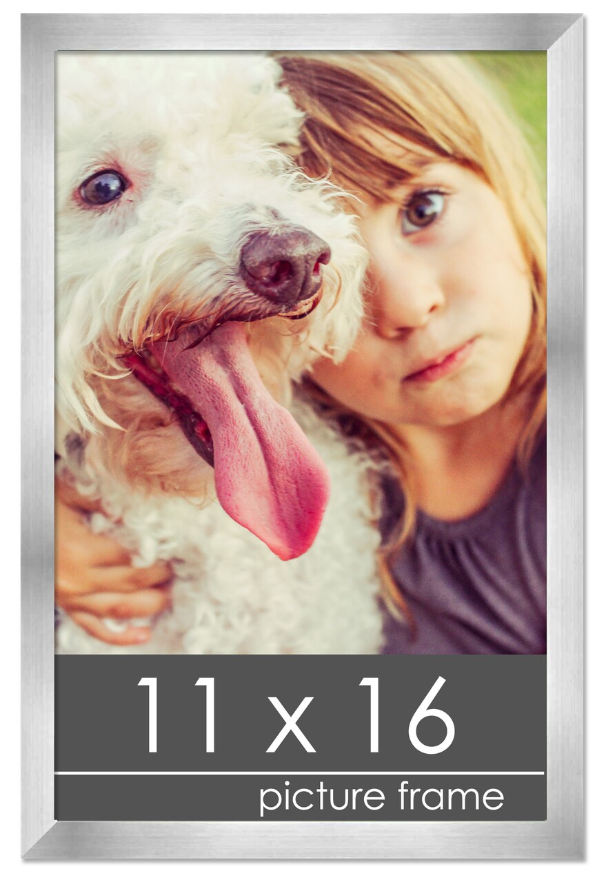 11x16 Solid Wood Picture Frame with UV-Resistant Acrylic & Acid-Free Backing, Available in 6 Finishes: Matte Black, Matte White, Metallic Bronze, Silver, Natural Wood Grain & Mahogany
